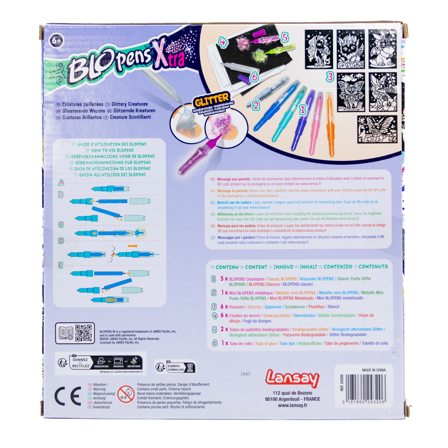 Lansay BLOPENS X-tra Sprühstifteset Glitzertiere Malset Deutsch 2025 | Neu & OVP – Bild 2