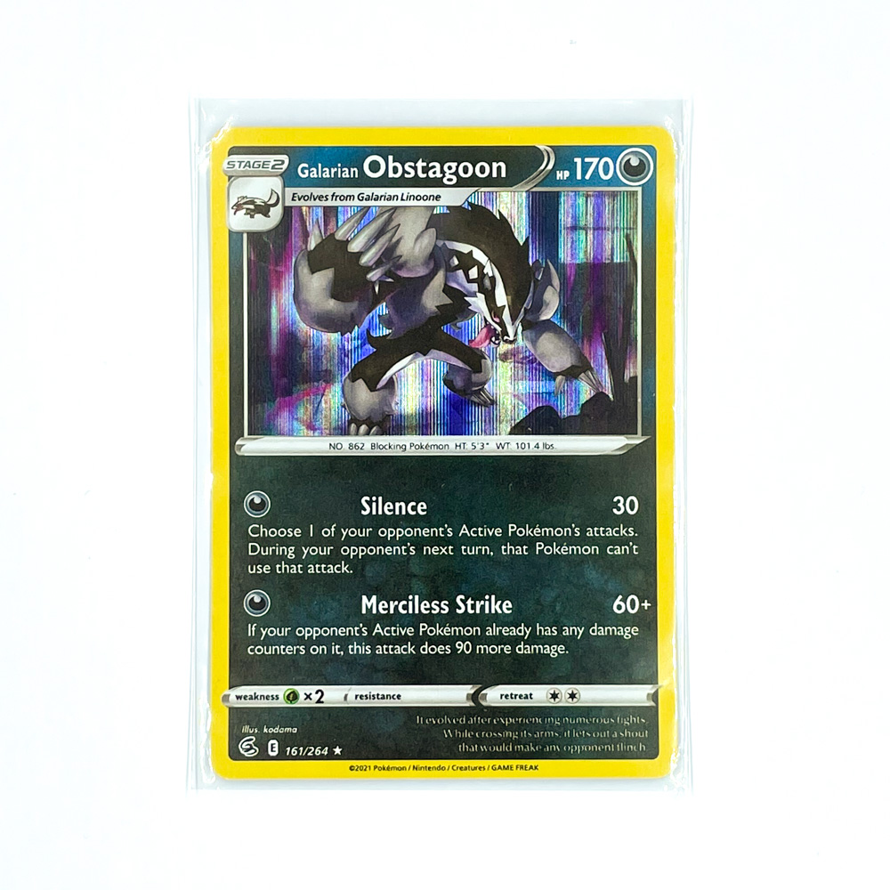 Pokémon TCG Galarian Obstagoon Fusion Strike 161/264 Card Holo English Near Mint